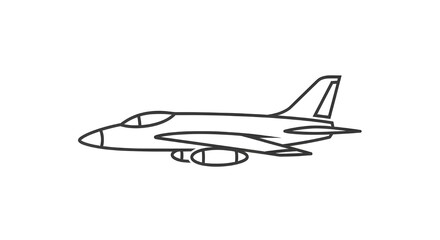 Simple hand drawn sketch of a fighter jet airplane
