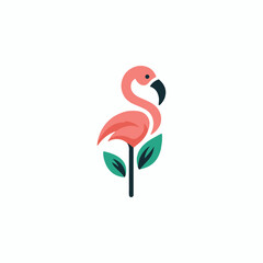 Flamingo Flower Logo