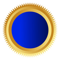 Vibrant Blue Gold Certificate Ornament Seal