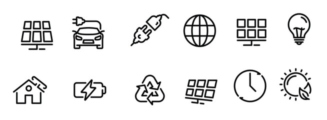 set of black vector icons isolated vector illustration © Whiz