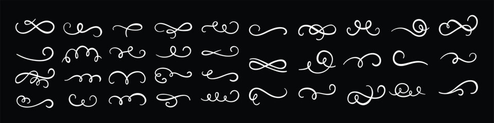 set of calligraphic design elements and page vector illustration