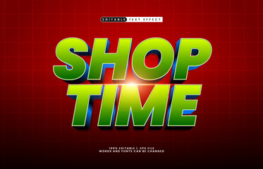 shop time editable text effect