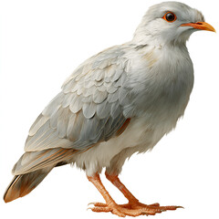 Fototapeta premium White Exotic Bird with Orange Beak Isolated on White Background