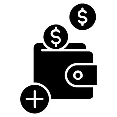 Wallet Top Up Glyph Icon