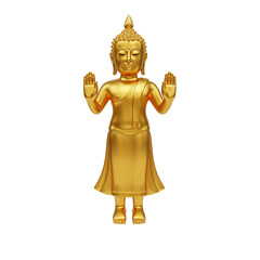3D golden buddha isolated