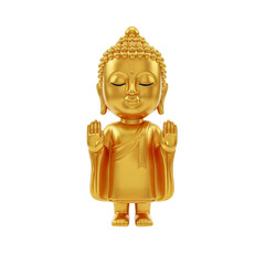 3D golden buddha isolated