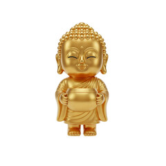 3D golden buddha isolated