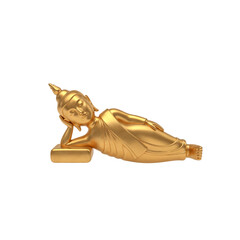 3D golden buddha isolated