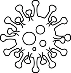 Stylized outline of a virus microbe cell structure conceptual drawing infection danger pandemic threat vector