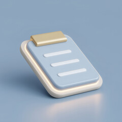 3D checklist icon with luminous blue glow