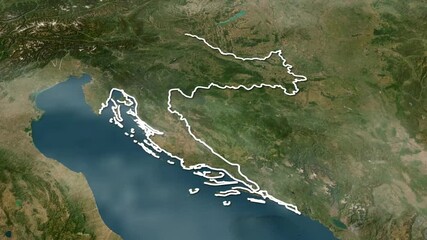 Croatia Country Map with Flag Animation 1080p - Powered by Adobe