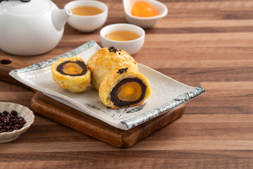 Moon cake yolk pastry for Mid-Autumn Festival holiday.