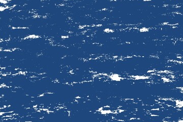Abstract blue background with white grunge texture and rough scratches. Perfect for vintage design, poster background, digital art, or modern abstract projects.