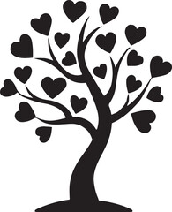 Heart tree illustration vector, perfect for love, nature, romance, wedding, and decorative designs.