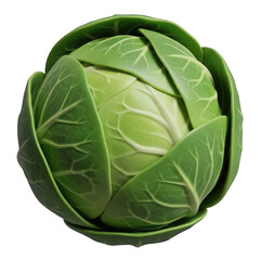 Fototapeta premium Fresh Green Cabbage Head Close Up Isolated on Transparent Background Healthy Vegetable Raw Food Vegan Diet Vegetarian Meal Ingredient Agriculture