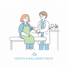 Medical Check-Up 2D Illustration on White Background
