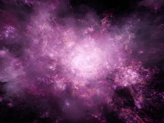 Stunning view of a vibrant purple galaxy nebula with bright stars and cosmic dust in deep space, showcasing cosmic beauty and astronomical phenomena