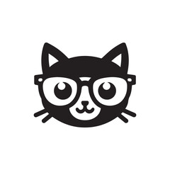 Playful Nerd Glasses Black Cat Logo