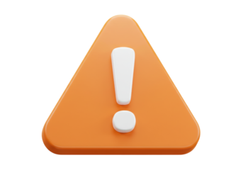Orange warning sign PNG illustration isolated on transparent background attention danger caution alert safety