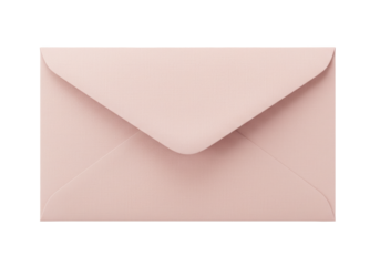Elegant light pink envelope PNG isolated on transparent background for invitations and greetings cards design Stationery mockup