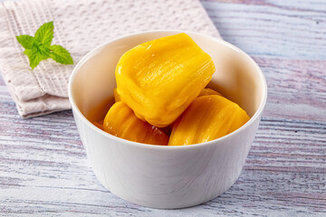 Canned sweet juicy yellow Jackfruit