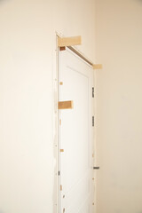 Polyurethane foam between the wall and the door.