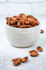 Roasted almonds close-up. A vegan superfood.