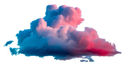 Vibrant pink and blue storm cloud formation at sunset