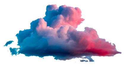 Vibrant pink and blue storm cloud formation at sunset