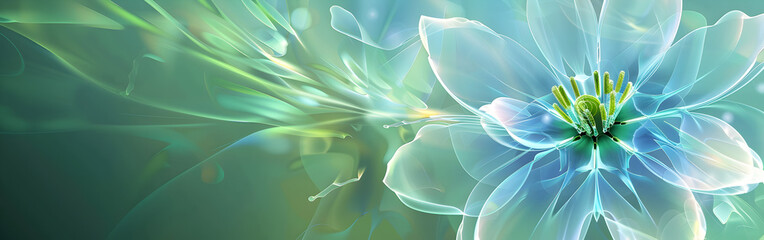 Soft Green Petals in Gentle Abstract Blooming Floral Design