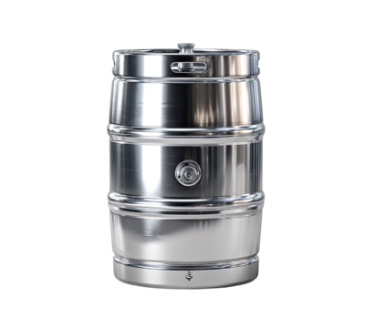 Shiny stainless steel keg