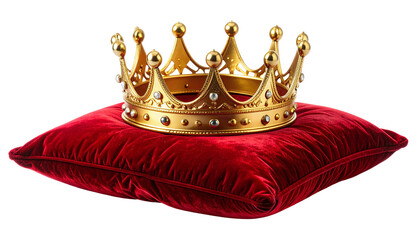 Golden royal crown illustration isolated on white background, a symbol of king, queen, and luxury jewelry