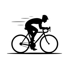 Illustration of a cyclist isolated on white background. Design element for emblem, sign, poster, badge. Vector illustration
