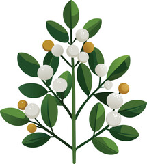 Christmas Mistletoe Bundles traditional cluster with green leaves and white berries