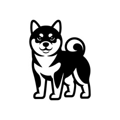 Illustration of a husky dog isolated on white background. Design element for emblem, sign, poster, badge. Vector illustration