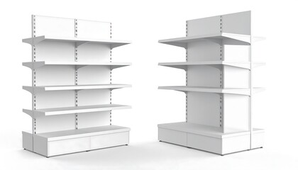 Empty White Retail Shelves: Perfect for Mockups