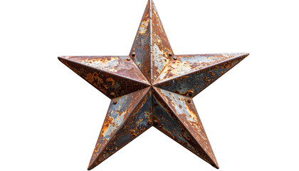 A shiny, isolated red star icon on a white background is a bold symbol of holiday decoration or an award design