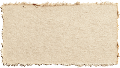 Aged cream-colored rectangular paper with frayed edges