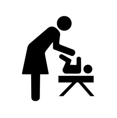 mother and baby toilet icon on white background. mother and child room icon