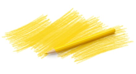 Yellow pencil on a background of scribbled color creating a design element