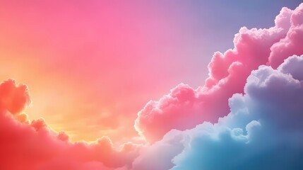 Soft, wispy clouds drifting across a vibrant pink and orange sunset sky