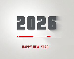 Modern Happy New Year 2026 Graphic with Bold Numbers Design