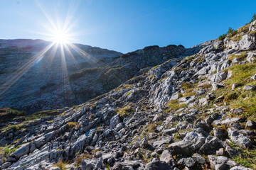 Sunlit Alpine Trail The Steinernes