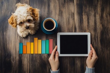 Vibrant stacked bar chart visualizing data on a business dashboard