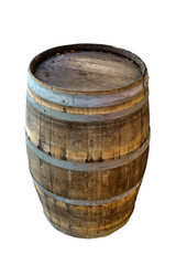 Obraz premium Wooden Wine Barrel Isolated background 
