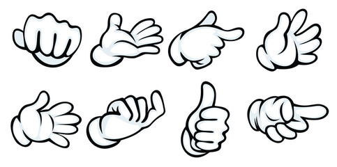 set of hand gestures vector