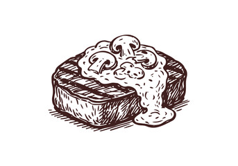  Steak hand drawn vector sketch illustration