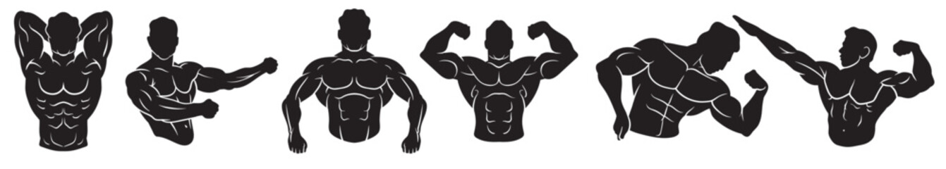 flexing vector icons vector illustration