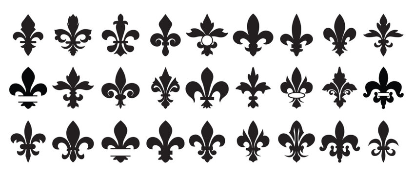 fleur de lis silhouette on white background vector illustration