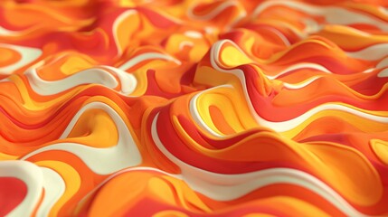 3D Flowing Waves in Candy Corn Colors